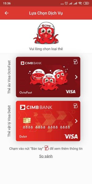 Hướng dẫn mở thẻ visa ảo OctoFast CIMB Bank