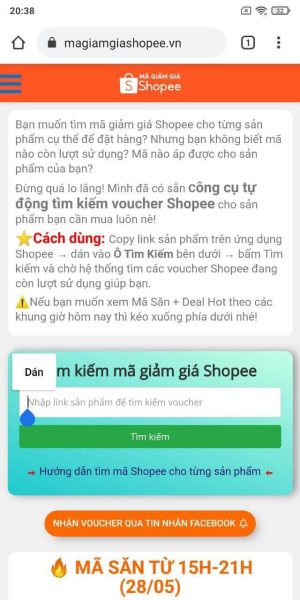 Dùng tool tự động tìm kiếm mã giảm giá Shopee