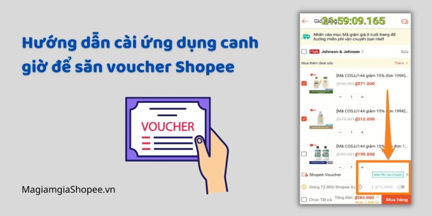 Hướng dẫn cài ứng dụng canh giờ để săn voucher Shopee